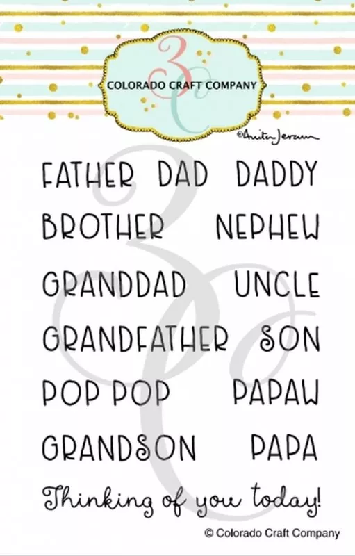 For Dad Names Clear Stamps Colorado Craft Company by Anita Jeram