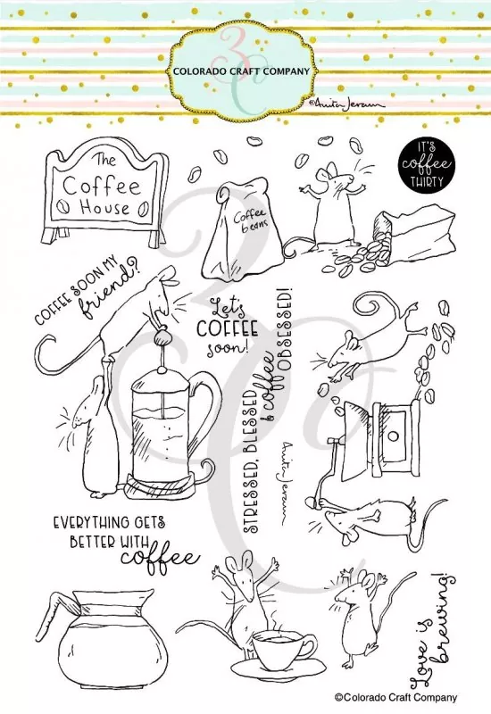 Coffee House Clear Stamps Colorado Craft Company by Anita Jeram