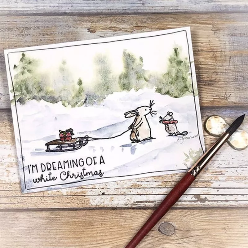 Sled Bunny Clear Stamps Colorado Craft Company by Anita Jeram 2