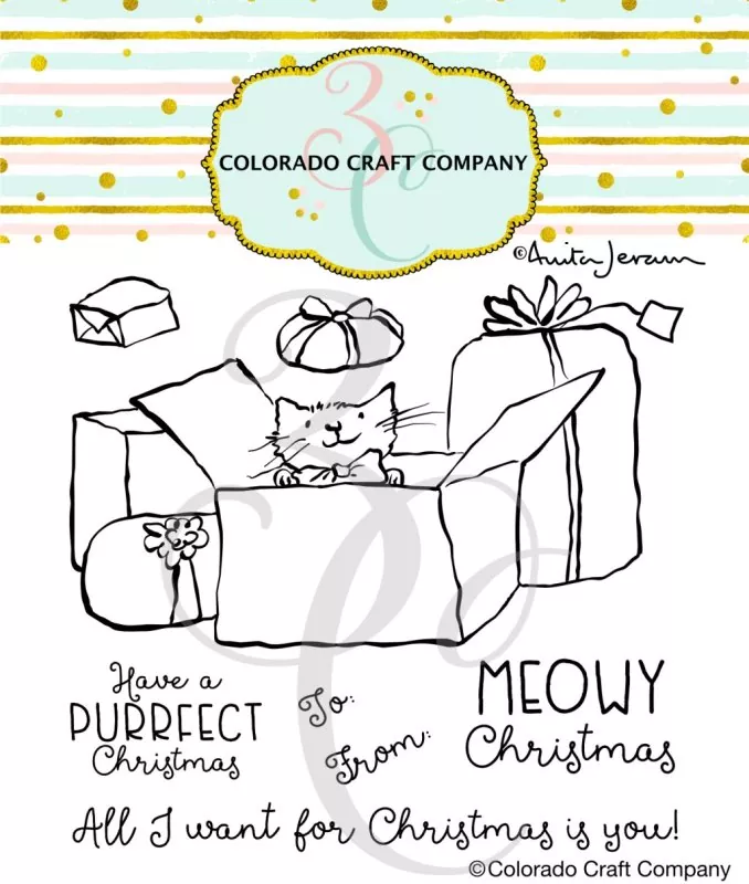 Meowy Christmas Clear Stamps Colorado Craft Company by Anita Jeram