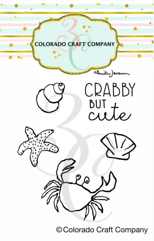 Crabby Mini Clear Stamps Colorado Craft Company by Anita Jeram