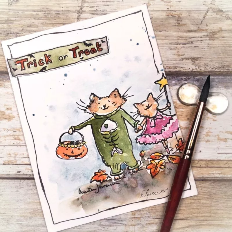 Trick or Treating Cats Clear Stamps Colorado Craft Company by Anita Jeram 1