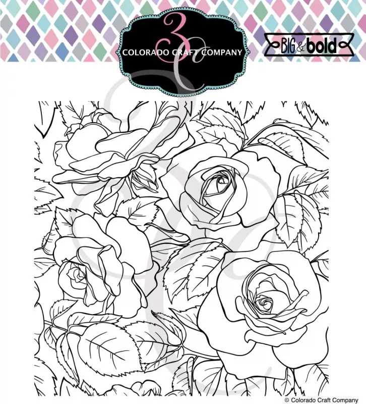 Rose Background Clear Stamps Colorado Craft Company by Big & Bold