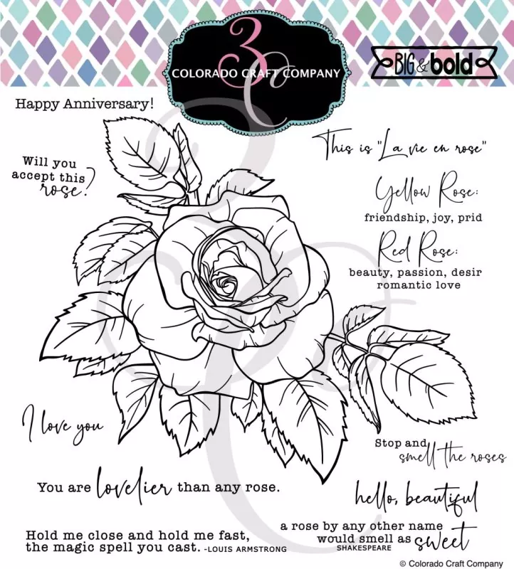 Smell the Roses Clear Stamps Colorado Craft Company by Big & Bold