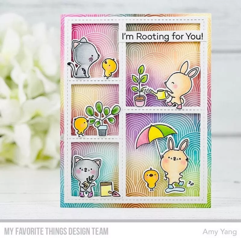 Repeating Rainbows Background Hintergrund Stempel Rubber Stamp My Favorite Things 1