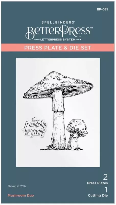Spellbinders Mushroom Duo Press Plate & Die Set