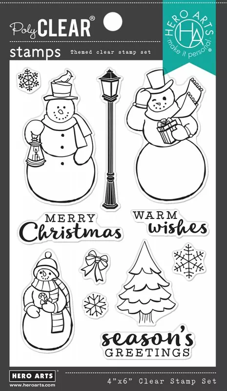 Merry Snowmen clear stamps hero arts