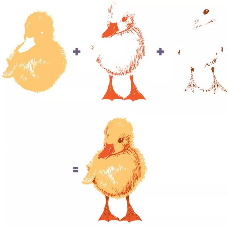 Duckling color layering Stempel Hero Arts 1