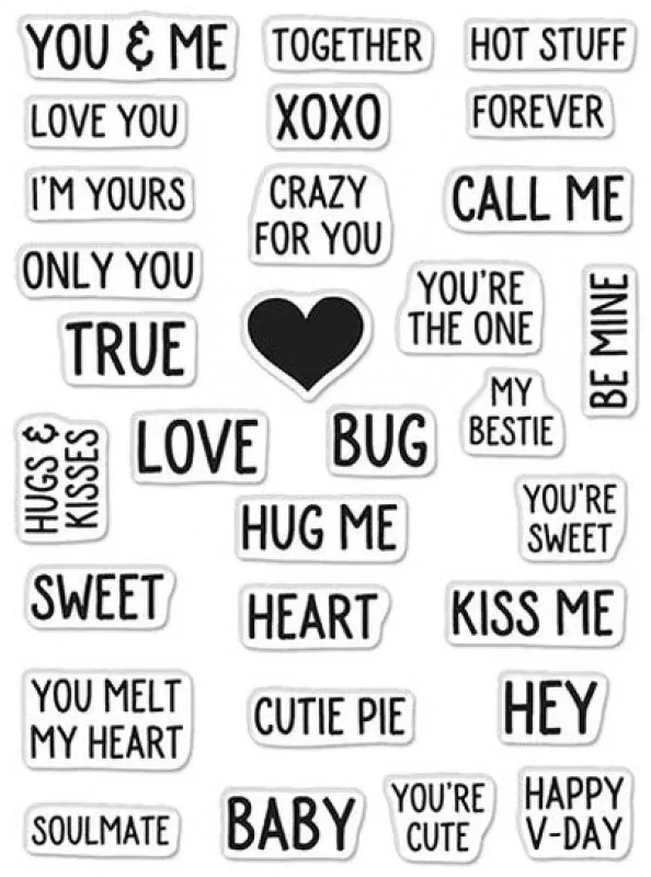 V-Day Mini Messages clear stamps hero arts
