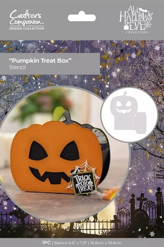 All Hallows Eve - Pumpkin Treat Box schablonen crafters companion