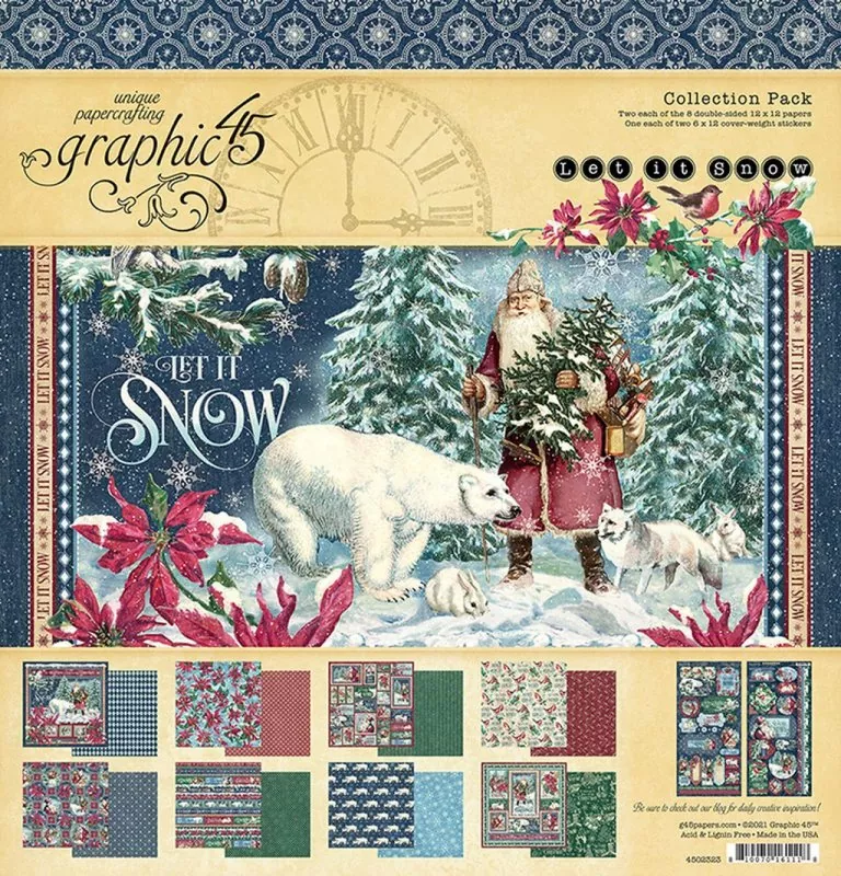graphic 45 Let It Snow 12x12 inch collection pack