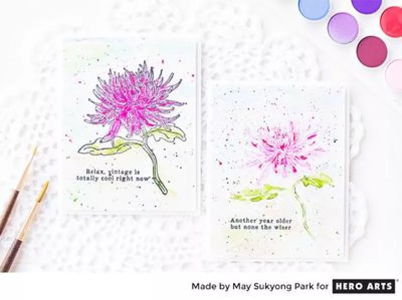 Hero Arts Mum Flower Watercolor Card May Park 1 400x