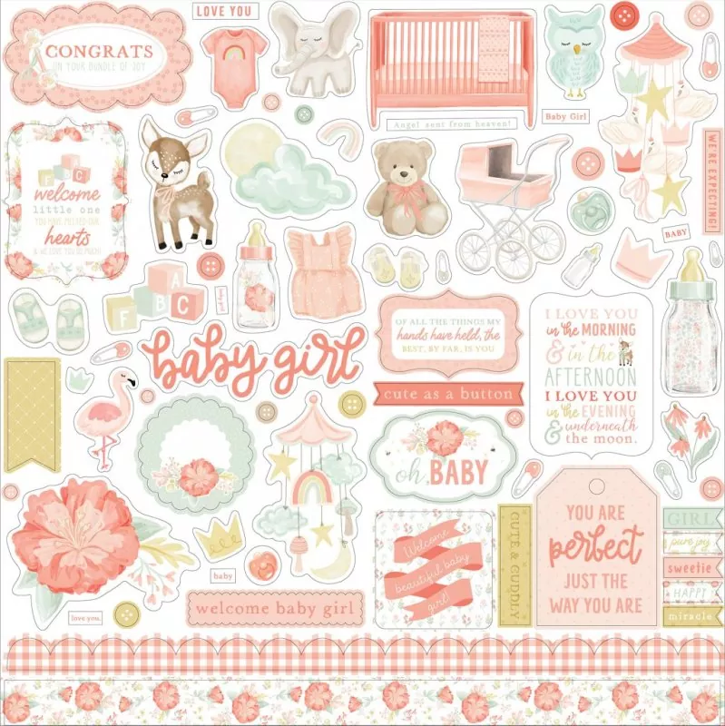 Echo Park It's A Girl 12x12 inch collection kit 10