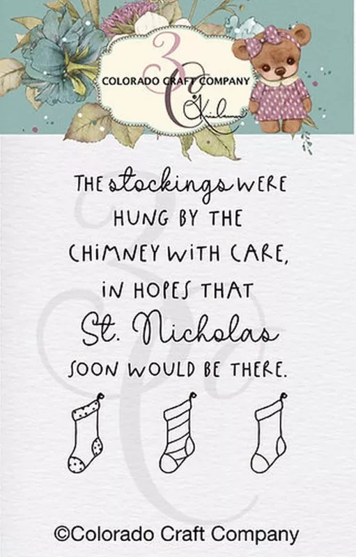 Stocking Mini Clear Stamps Colorado Craft Company by Kris Lauren