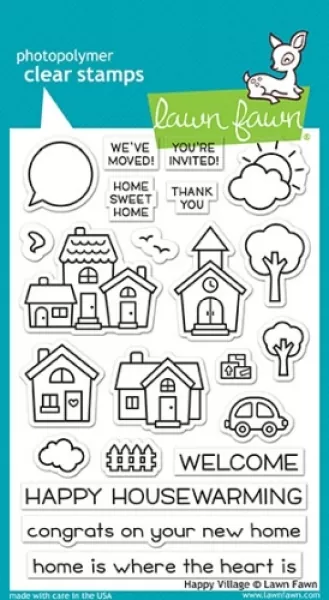 LF1591 HappyVillage lawn fawn clear stamps