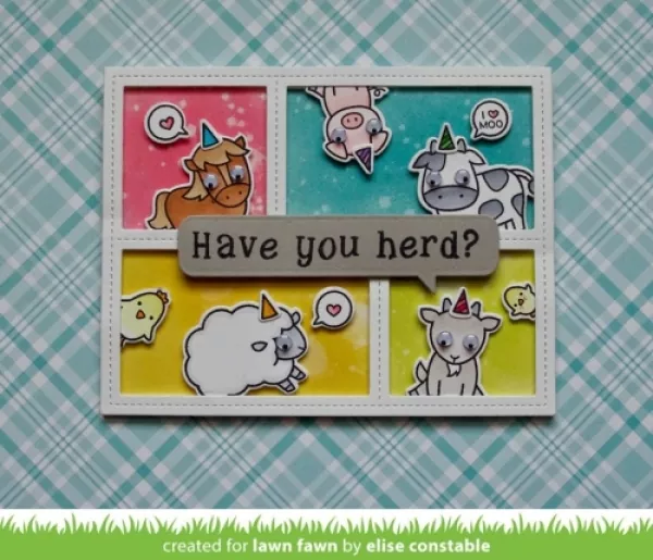 LF1595 HayThere lawn fawn clear stamps card3