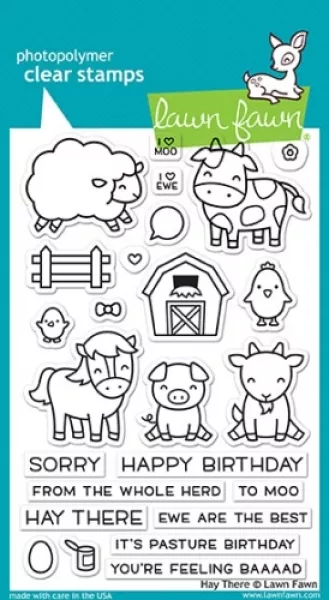 LF1595 HayThere lawn fawn clear stamps