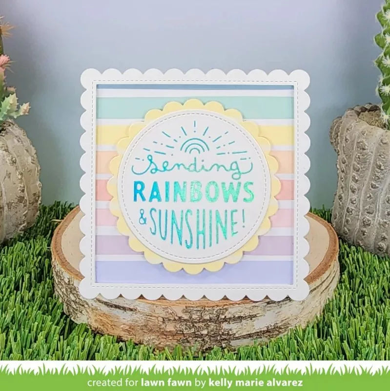 Lawn Fawn Foiled Sentiments: Sending Rainbows Hot Foil Plate 1