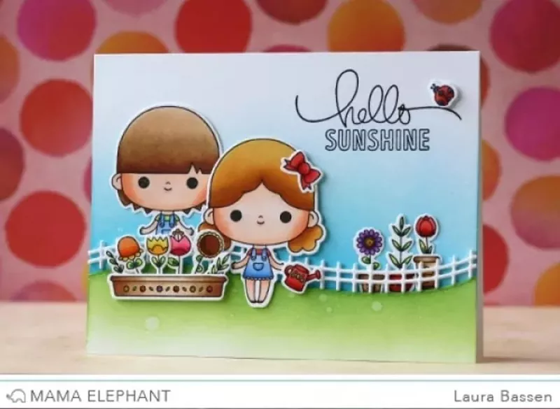 Spring Garden Mama Elephant Stamp & Die Bundle 3