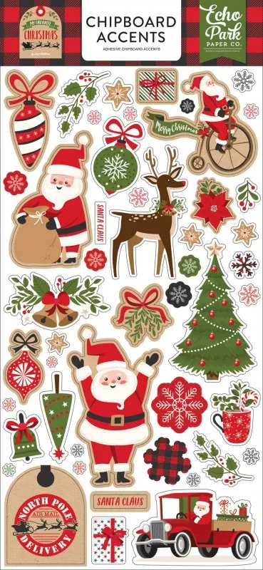 My Favorite Christmas Chipboard Accents Embellishment Echo Park Paper Co
