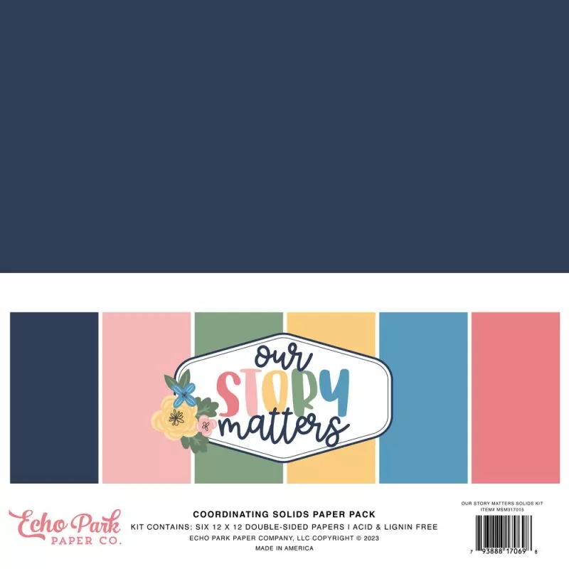 Echo Park Our Story Matters 12x12 inch coordinating solids