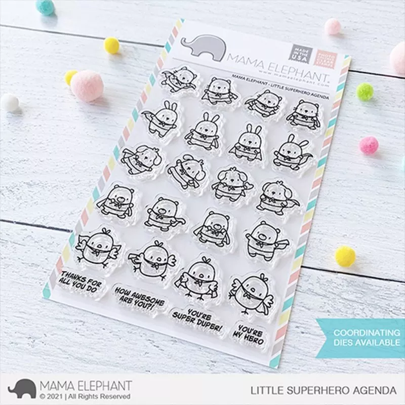Little Superhero Agenda Clear Stamps Mama Elephant