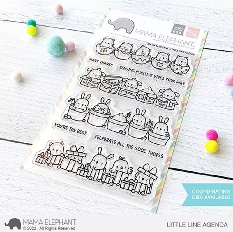 Little Line Agenda Clear Stamps Stempel Mama Elephant