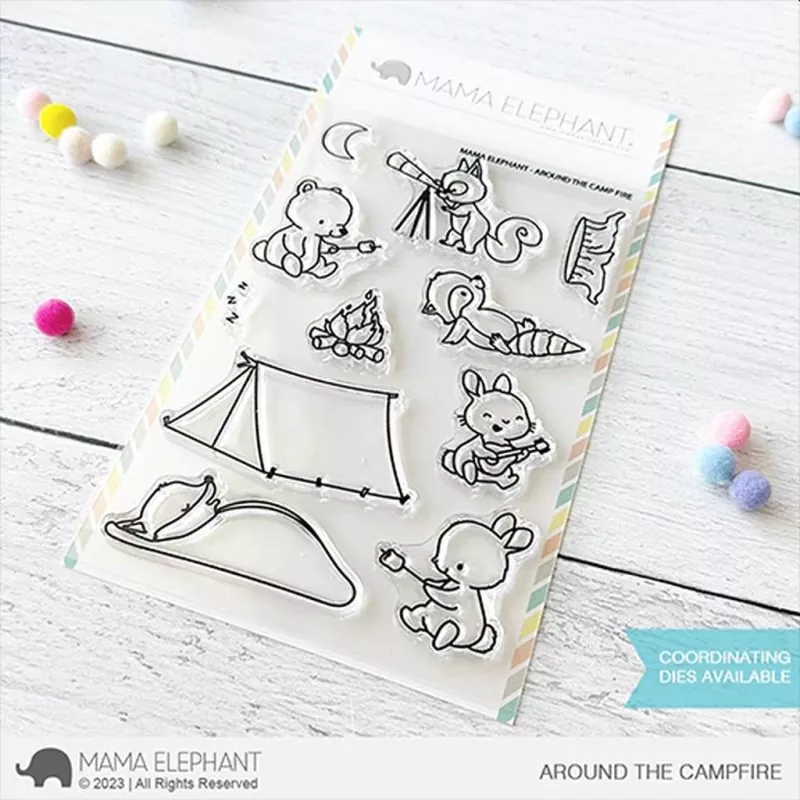 Around The Camp Fire Clear Stamps Stempel Mama Elephant