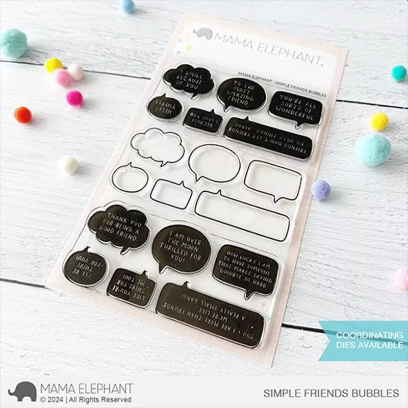 Simple Friends Bubbles Clear Stamps Stempel Mama Elephant