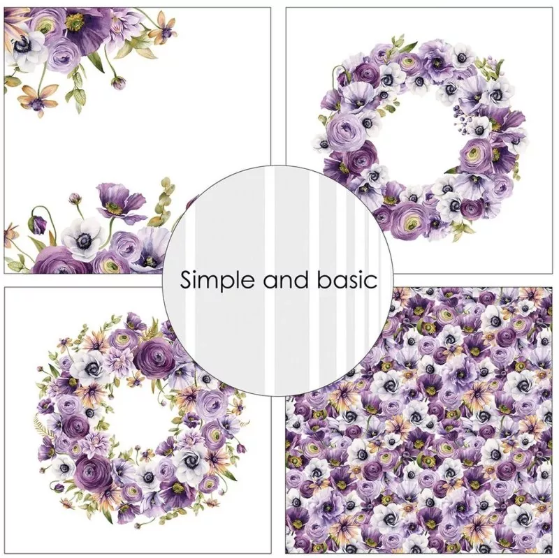 Simple and Basic Purple Floral Mood 12x12 inch Paper Pack 2