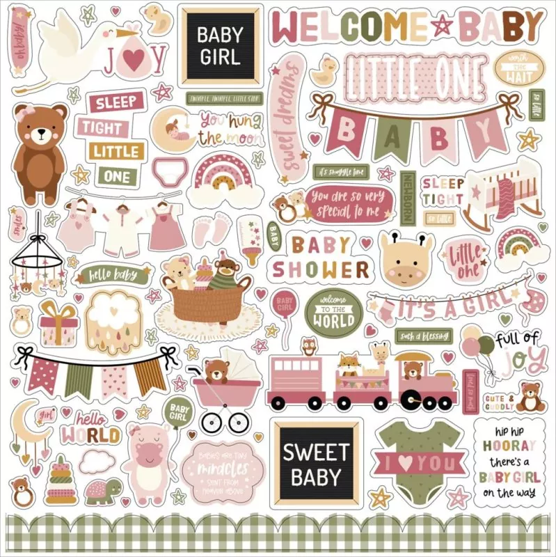 Echo Park Special Delivery Baby Girl 12x12 inch collection kit 10
