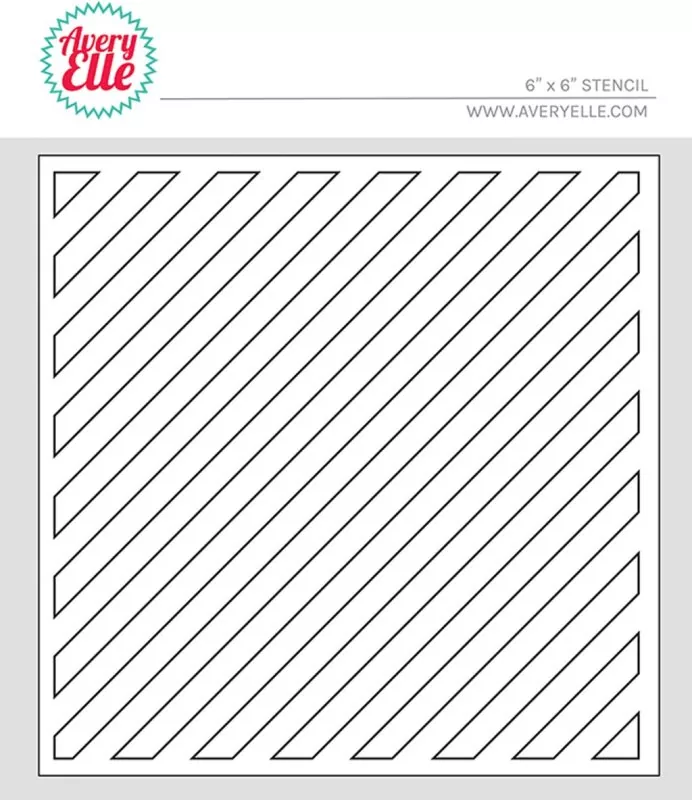 Avery Elle Diagonal Stripes 6x6 inch schablone