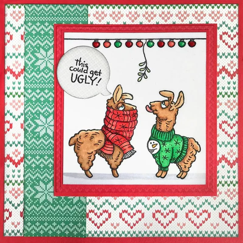 Llama Sweaters stampendous clear stamps 1