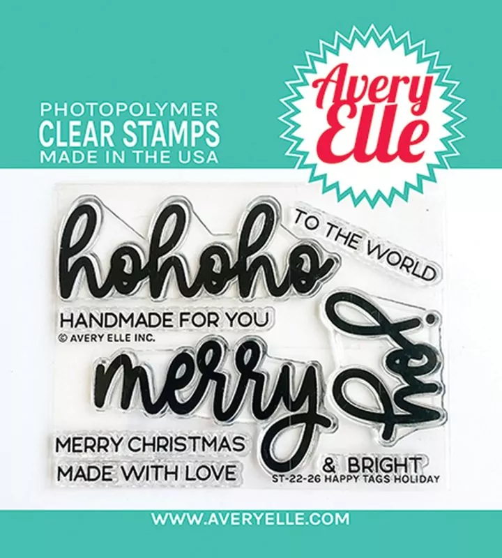 Happy Tags Holiday avery elle clear stamps