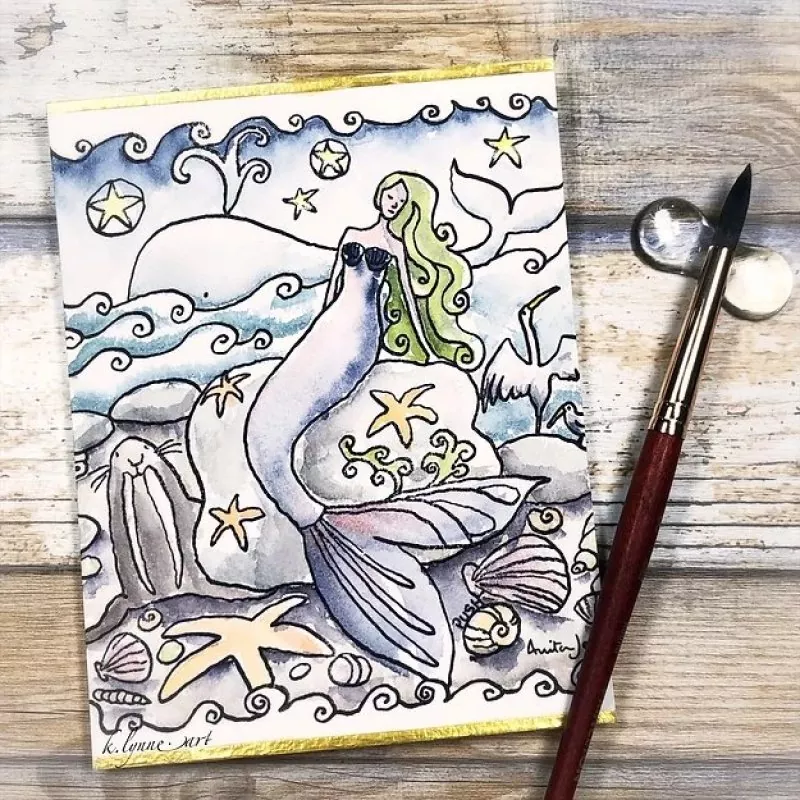 Mermaid & Whale Clear Stamps Colorado Craft Company by Anita Jeram 2