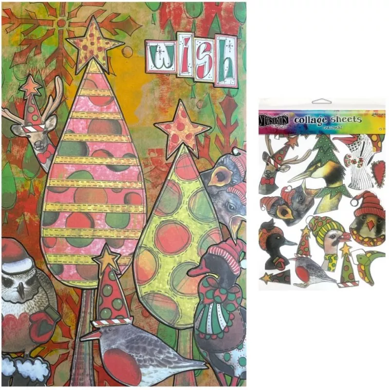 dylusions collage sheets christmas ranger 3