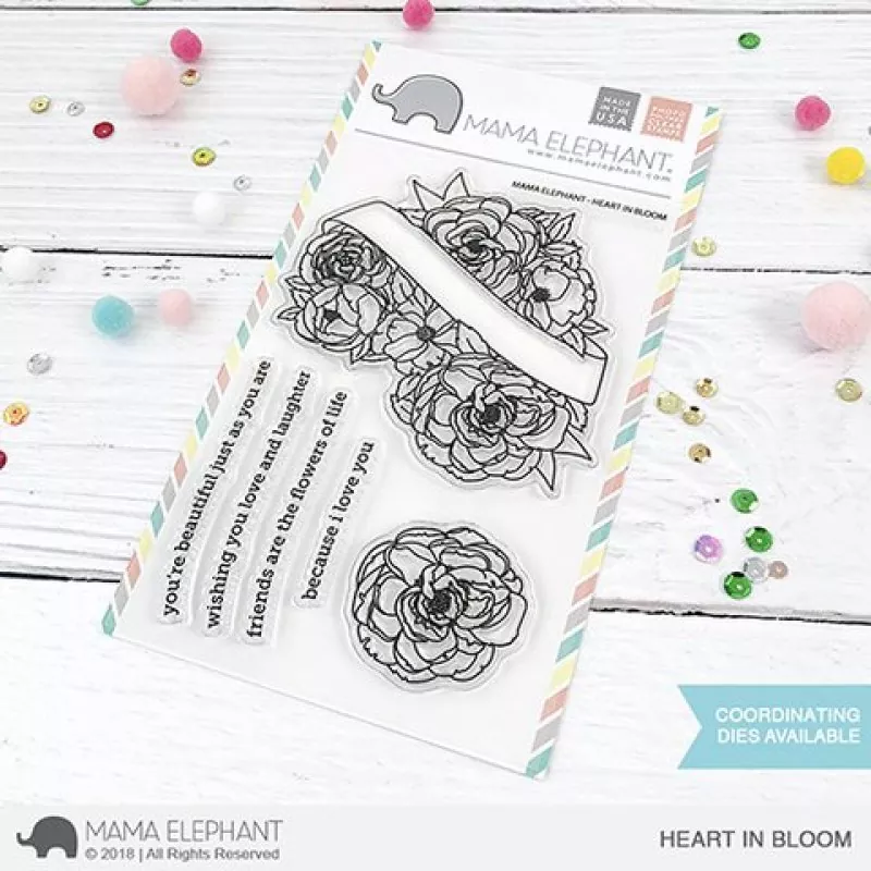 heart in bloom clear stamps Mama Elephant