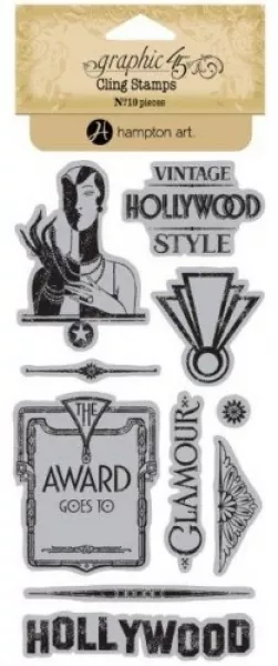 IC0379 hampton art cling stamps vintage hollywood 3