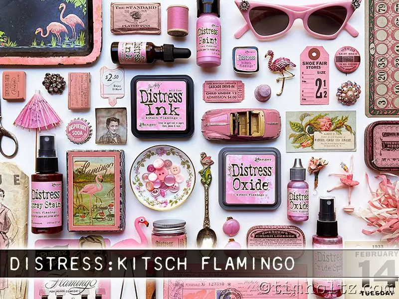 ranger distress spray stain Kitsch Flamingo tim holtz 2