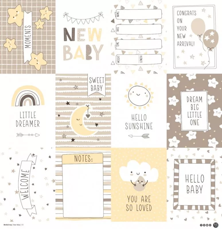New Baby 12x12 Paperpack Modascrap 12