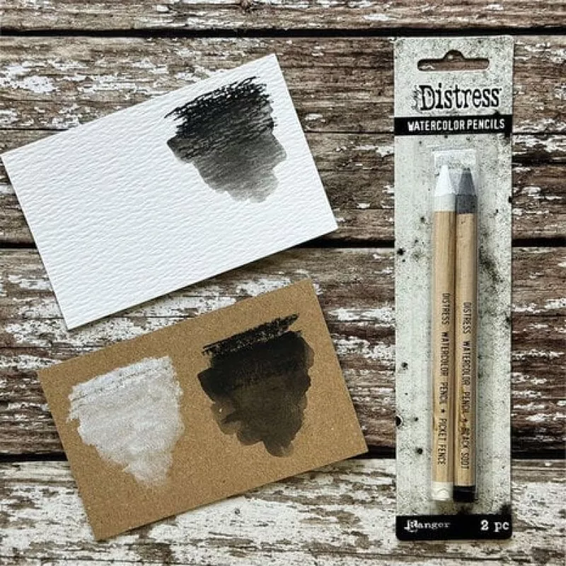tim holtz distress Watercolor Pencil Picket Fence & Black Soot ranger 1