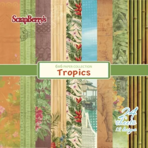 scrapberrys paper set 6x6 paper collection tropics SCB220609408X