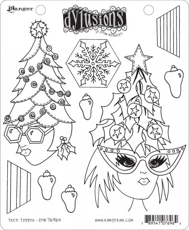 Tree Topper dylusions stamps