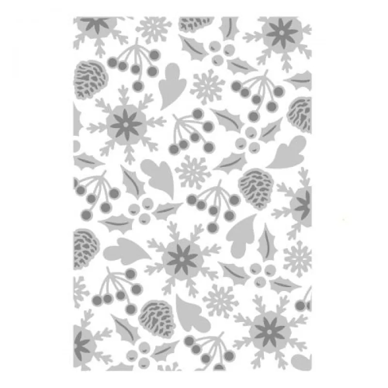 Winter Pattern Multi-level Texture Fades Embossing Folder by Sizzix 2