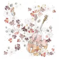 Musik Blüten-Kontrabass - 12"x12" - Alexandra Renke