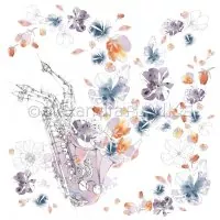 Musik Blüten-Saxophon - 12"x12" - Alexandra Renke