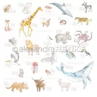 Alphabet der Tiere - Alexandra Renke - Designpapier -12"x12"
