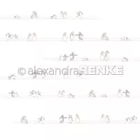 Pinguine auf Linien - Alexandra Renke - Designpapier - 12"x12"