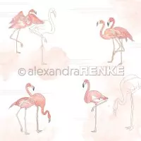 Flamingos auf Aquarell - Alexandra Renke - Designpapier - 12"x12"