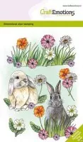 Rabbits and Flowers - Clear Stamps - CraftEmotions